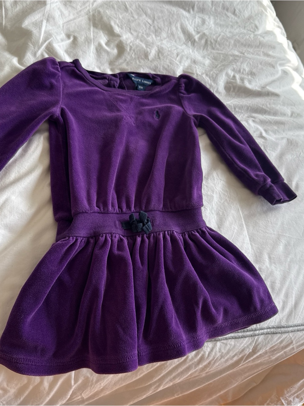 Ralph Lauren Purple Long-Sleeve Girls' Fleece Dress